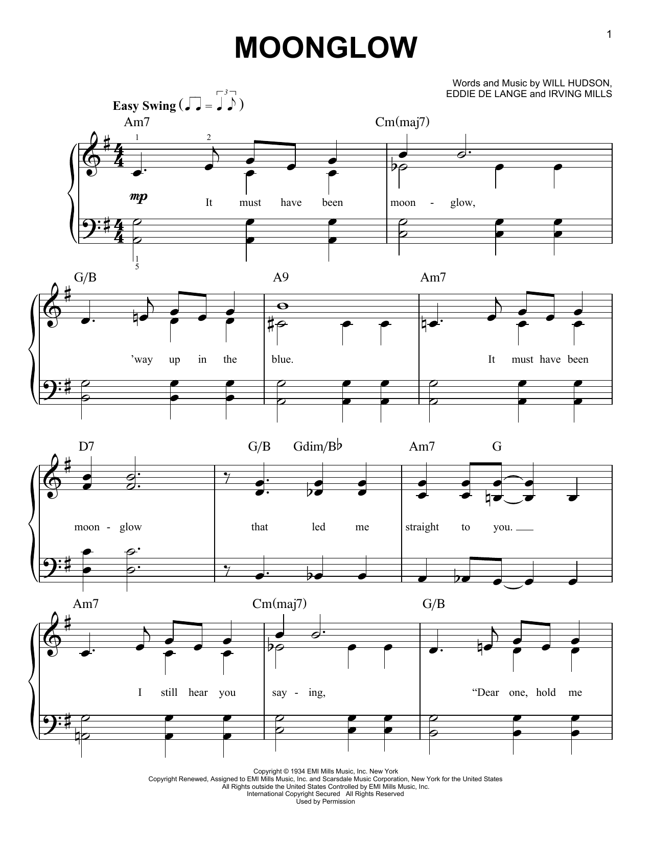 Produktgalerie: Seite 1 von 1 Moonglow, Irving Mills, Klavier