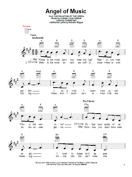 Product gallery: Page 1 of 1 Angel Of Music (from The Phantom Of The Opera), Andrew Lloyd Webber