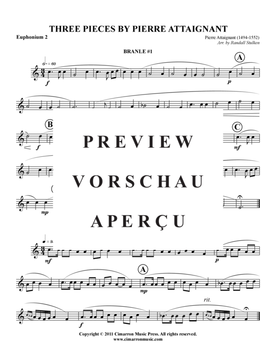Product gallery: Page 12 of 17 Drei Stücke von P. Attaignant , , (Tuba Quartet: 2x Baritone, 2xTuba)