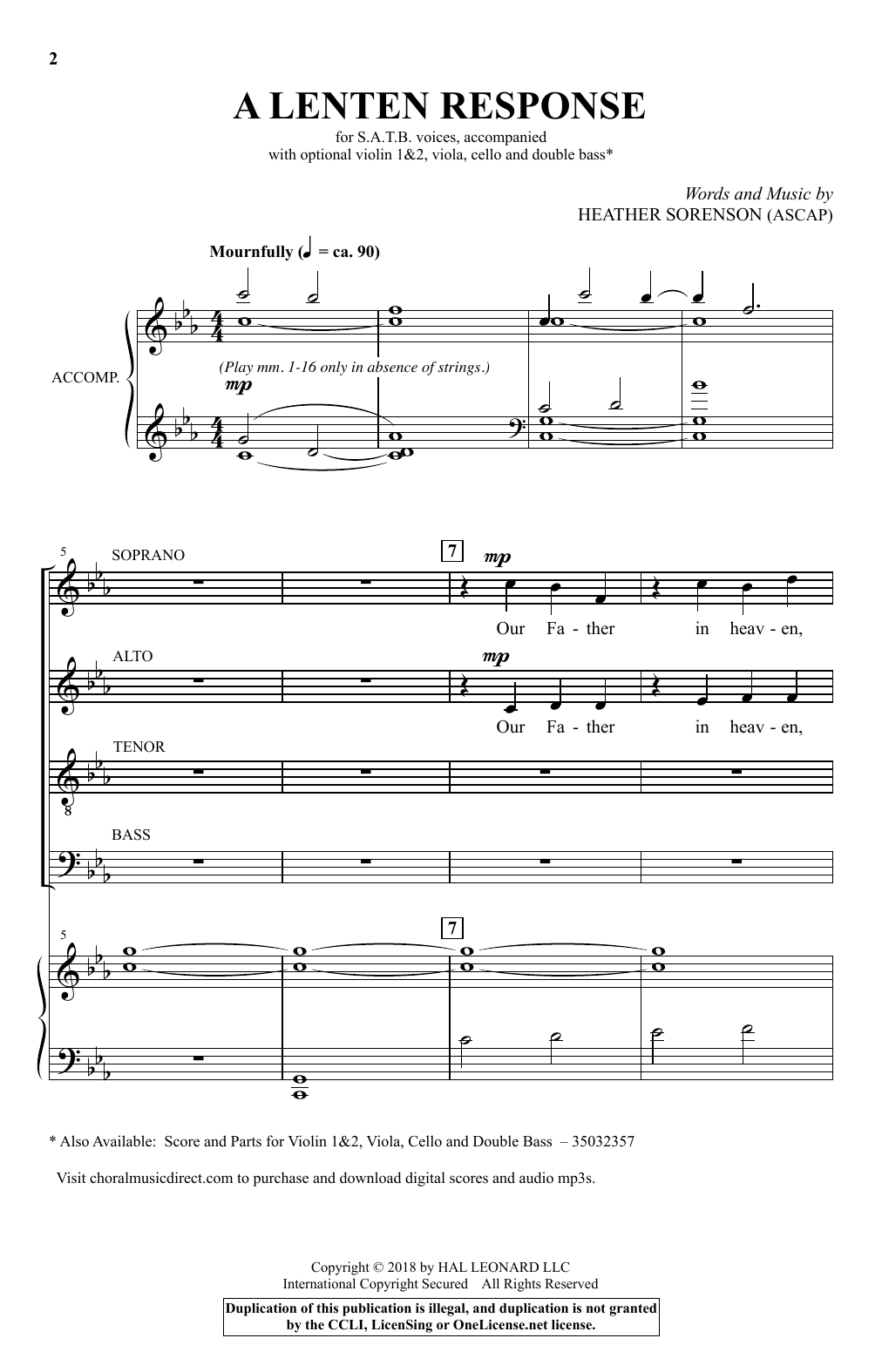 Produktbild zu: A Lenten Response
