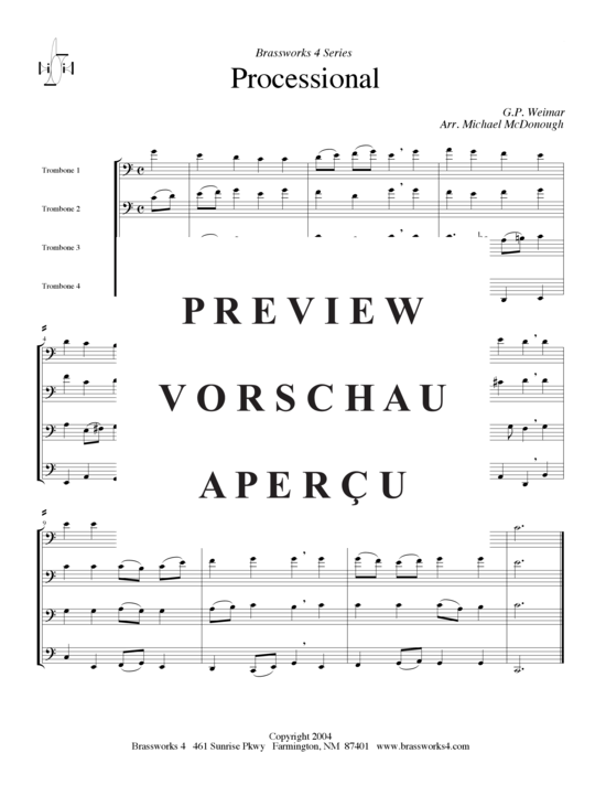 Product gallery: Page 2 of 6 Processional , , (Trombone Quartet)