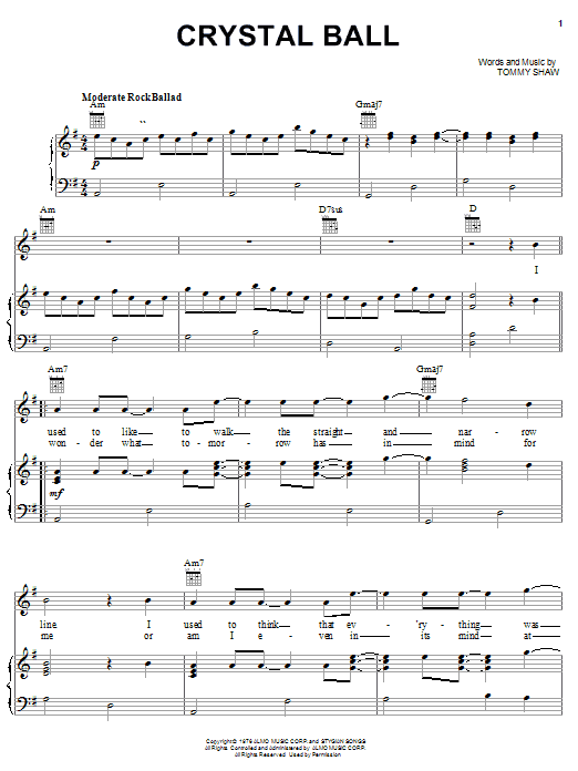 Produktgalerie: Seite 1 von 1 Crystal Ball, Styx, Gesang, Gitarre, Klavier