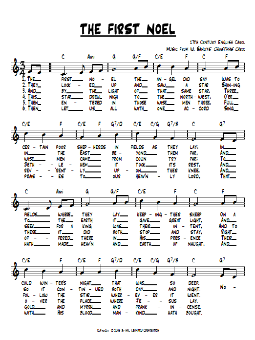 Product gallery: Page 1 of 1 The First Noel, 17th Century English Carol