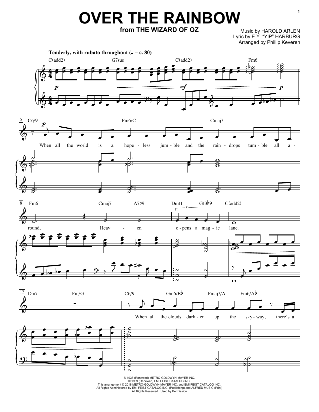 Product picture to: Over The Rainbow (arr. Phillip Keveren)