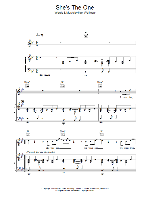 Produktgalerie: Seite 1 von 1 She's The One, Robbie Williams, Gesang, Gitarre, Klavier