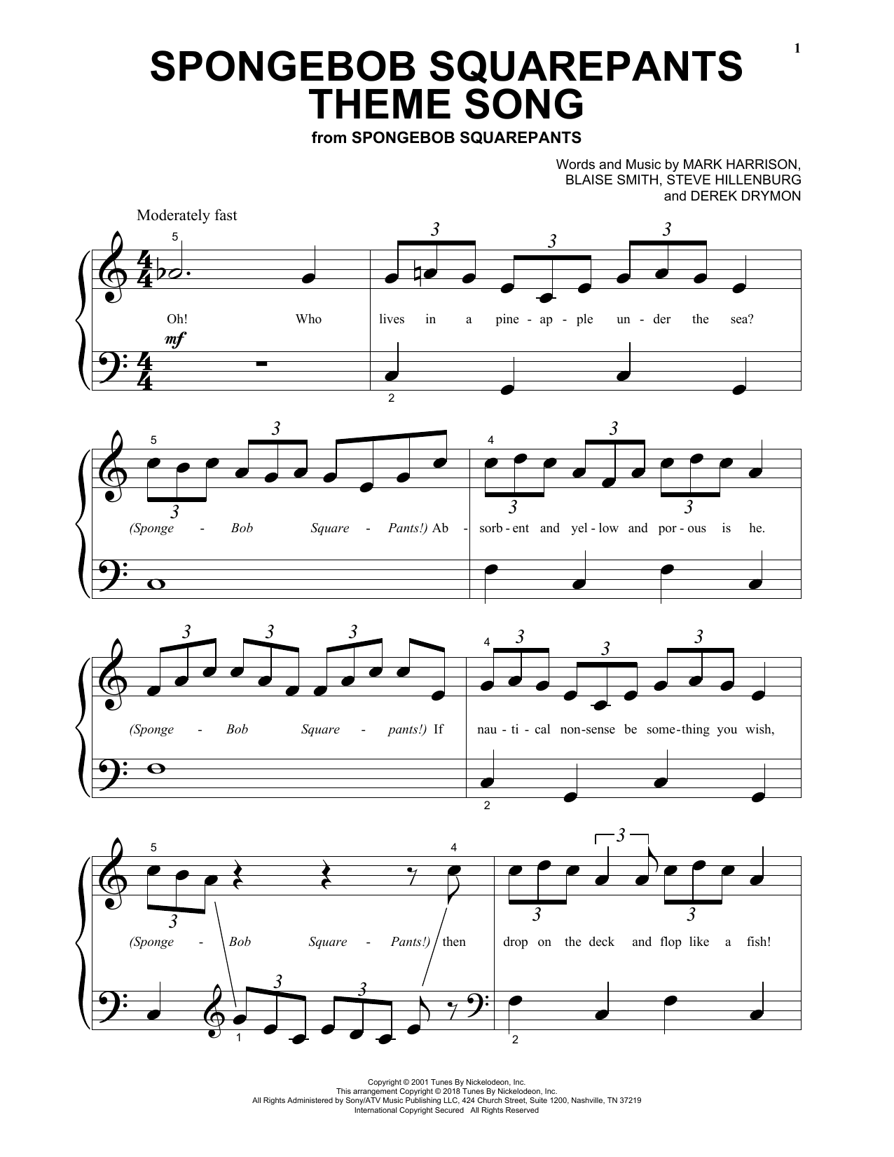 Product gallery: Page 1 of 1 SpongeBob SquarePants Theme Song, Steve Hillenburg