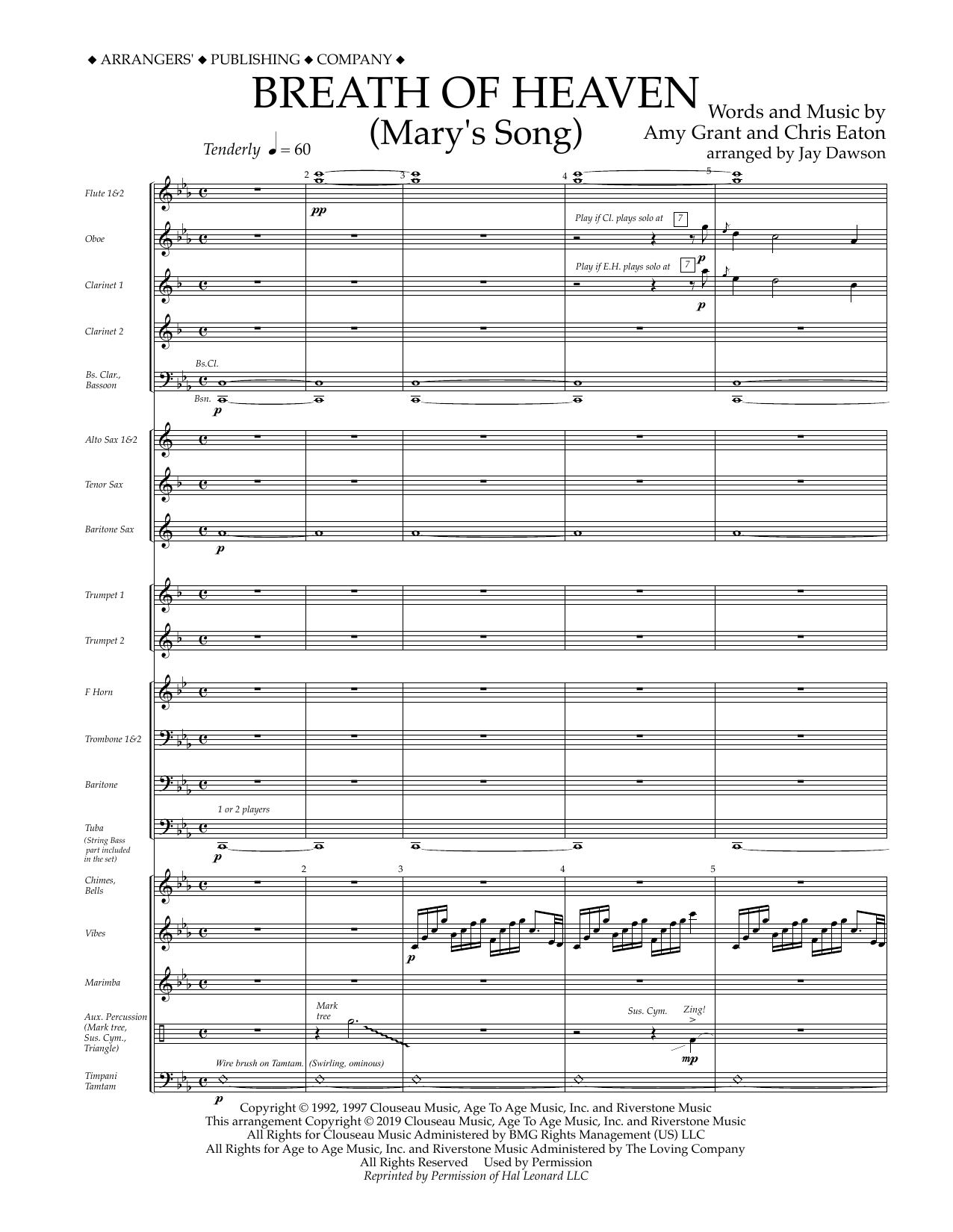 Produktgalerie: Seite 1 von 1 Breath of Heaven (Mary's Song) (arr. Jay Dawson) - Conductor Score (Full Score), Amy Grant, Ensemble