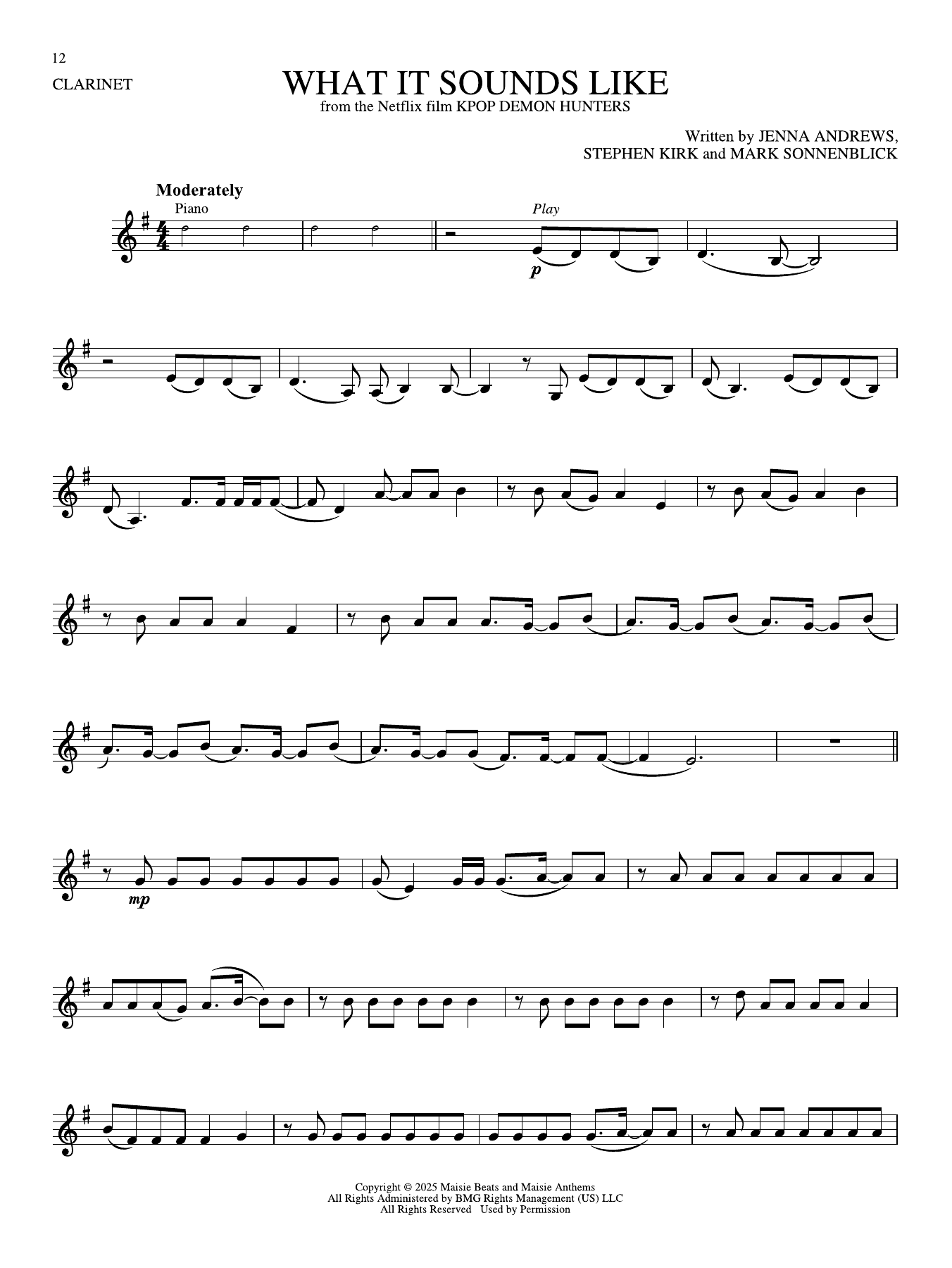 Product gallery: Page 1 of 1 What It Sounds Like (from KPop Demon Hunters), Jenna Andrews