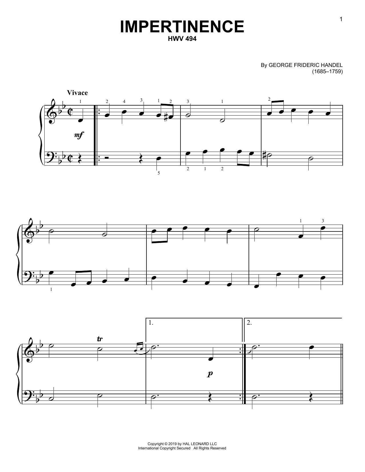 Produktbild zu: Impertinence, HWV 494