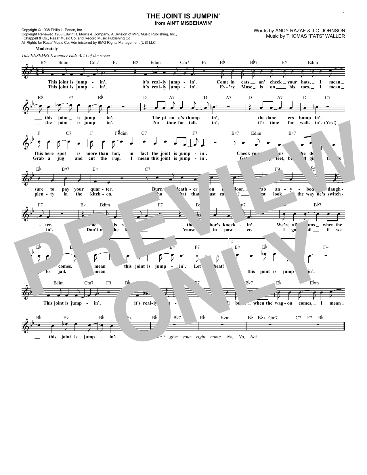 Product picture to: The Joint Is Jumpin' (from Ain't Misbehavin')