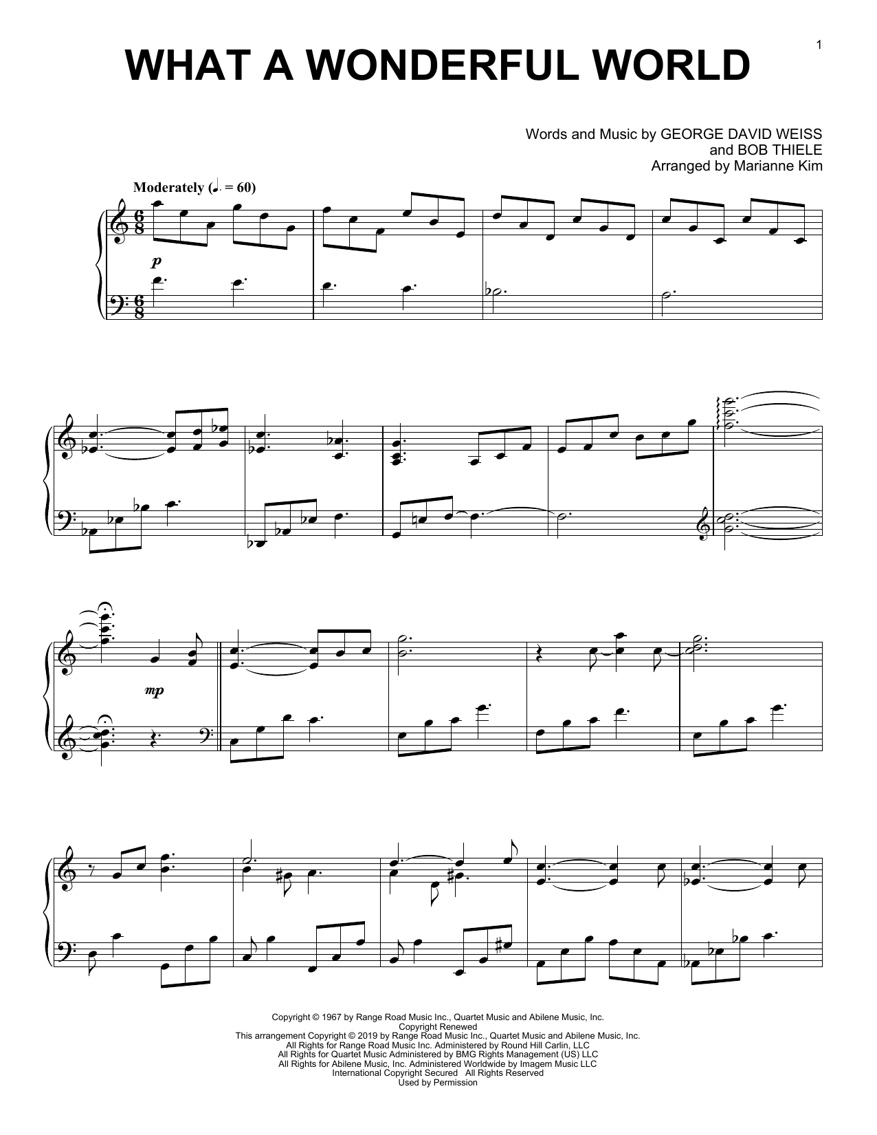 Product picture to: What A Wonderful World (arr. Marianne Kim)