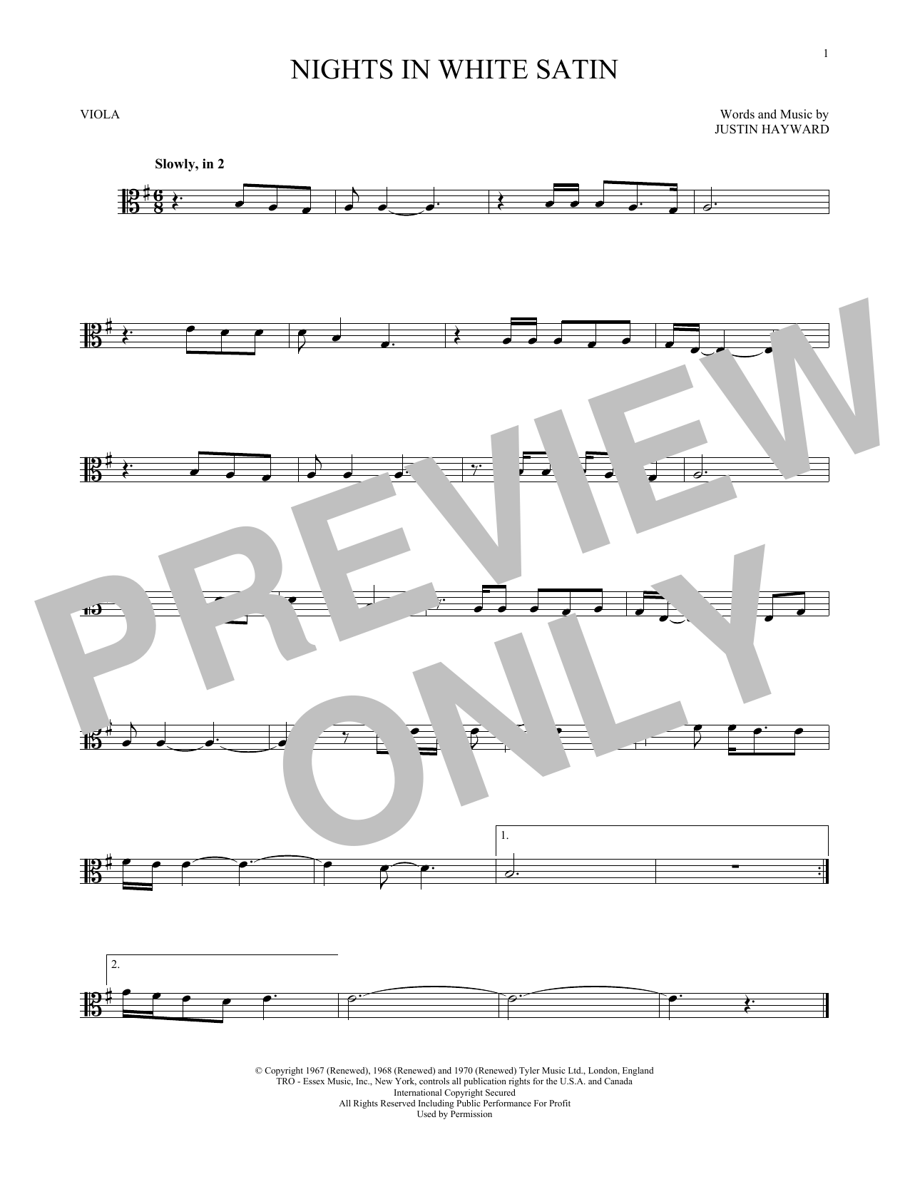 Product gallery: Page 1 of 1 Nights In White Satin, The Moody Blues