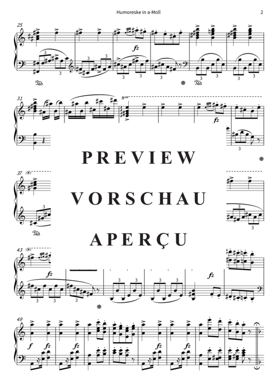 Product gallery: Page 5 of 10 Humoreske in a-Moll - op. 101 Nr. 5, Vivace , , Piano Solo