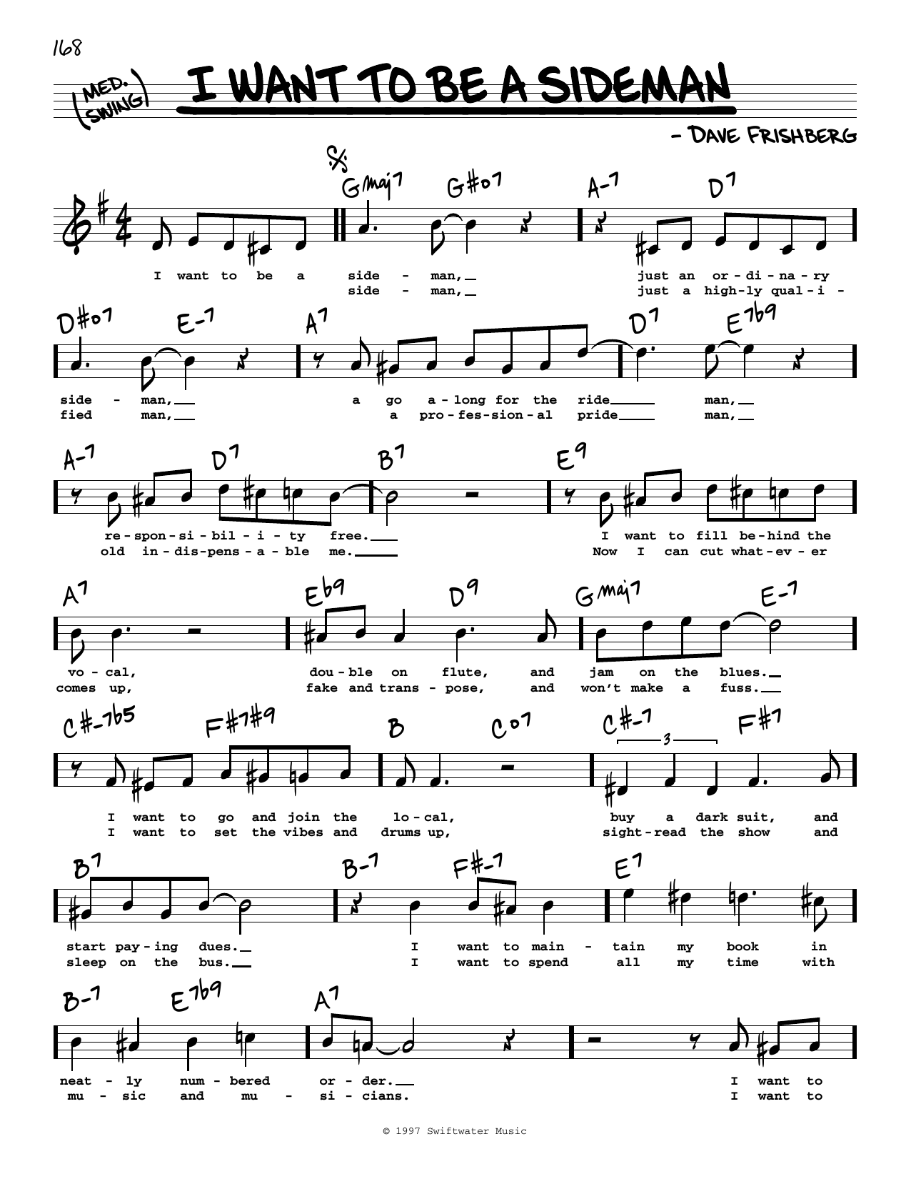 Produktbild zu: I Want To Be A Sideman (High Voice)