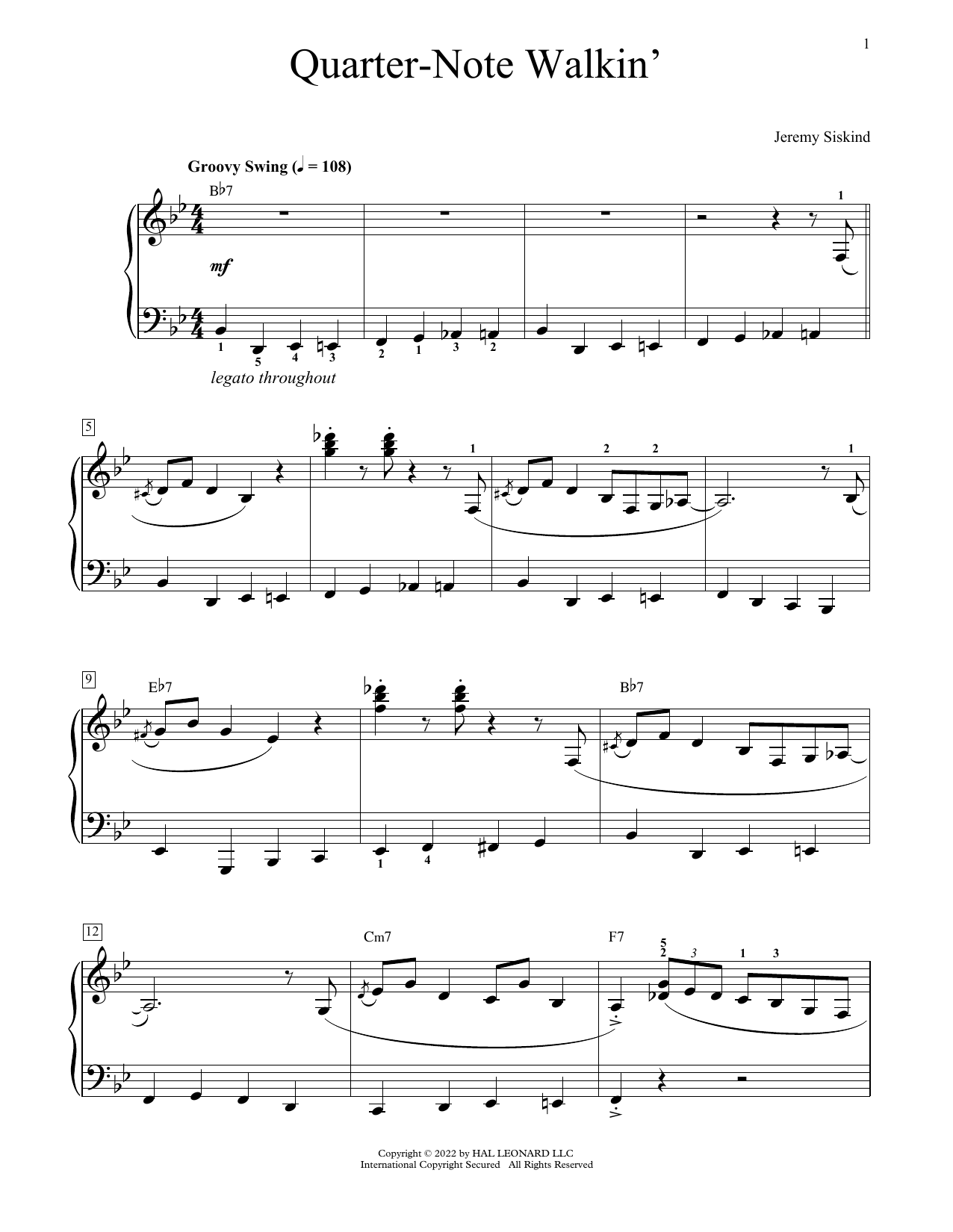 Produktbild zu: Quarter-Note Walkin'