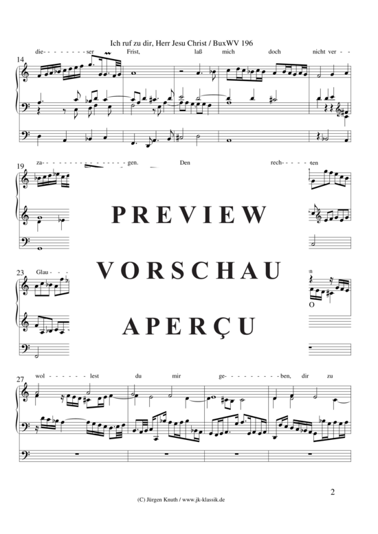 gallery: Ich ruf zu dir, Herr Jesu Christ BuxWV 196 , , (Orgel Solo)