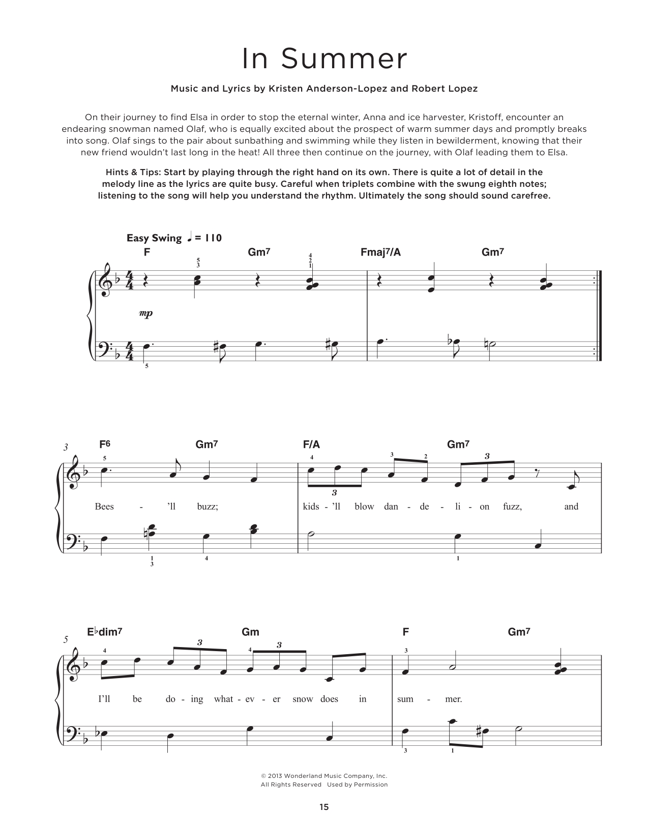 Produktbild zu: In Summer (from Frozen)