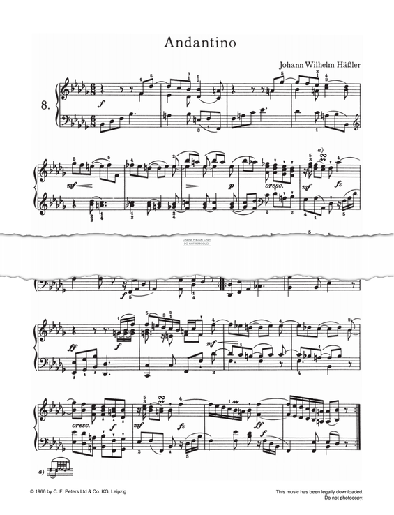 Produktgalerie: Seite 1 von 1 Andantino, Johann Wilhelm Hässler, Klavier