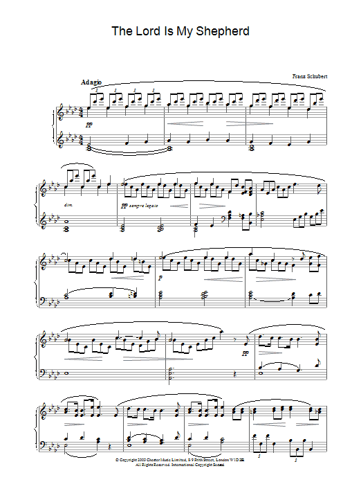 Product gallery: Page 1 of 1 The Lord Is My Shepherd, Franz Schubert