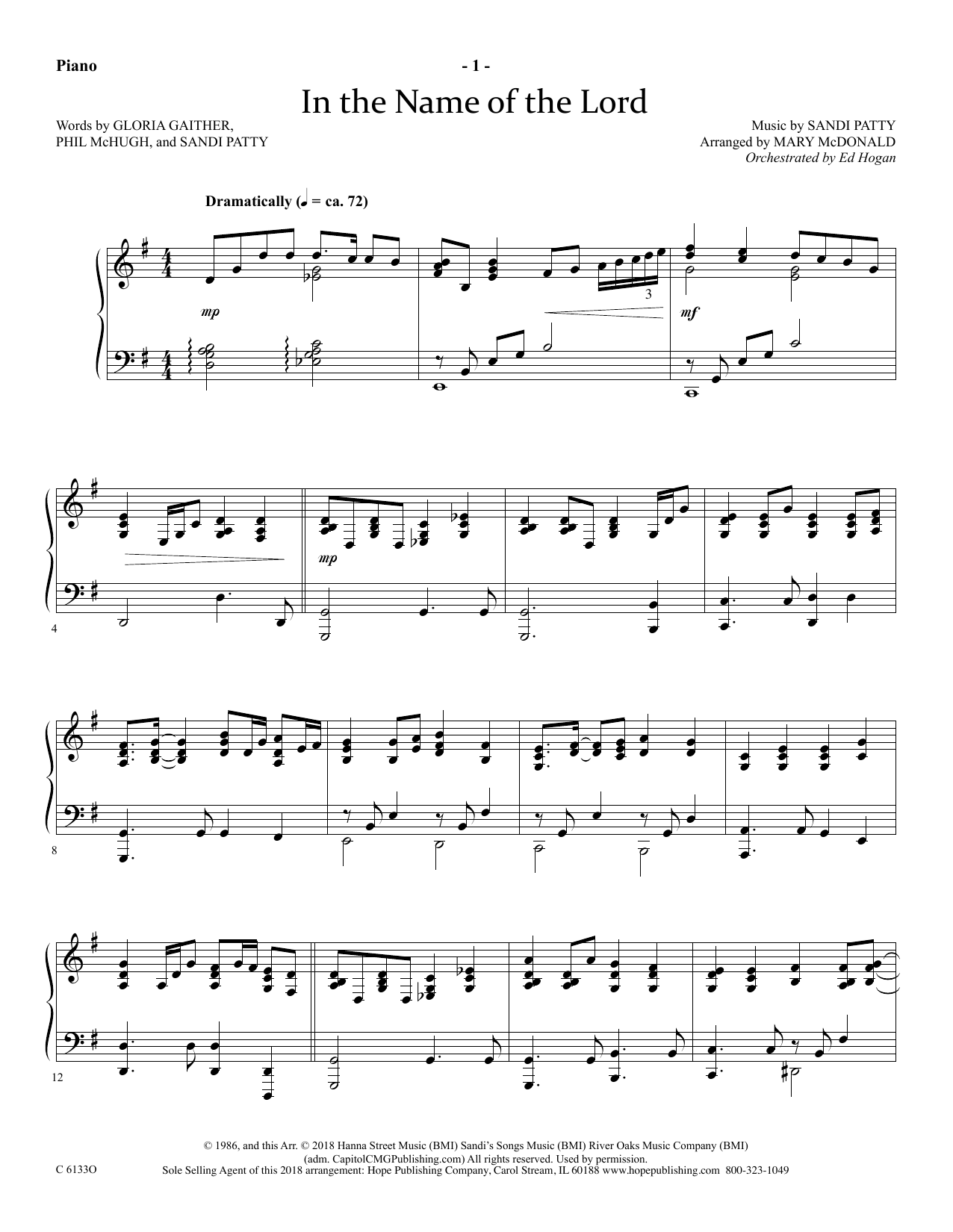 Product picture to: In The Name Of The Lord - Piano