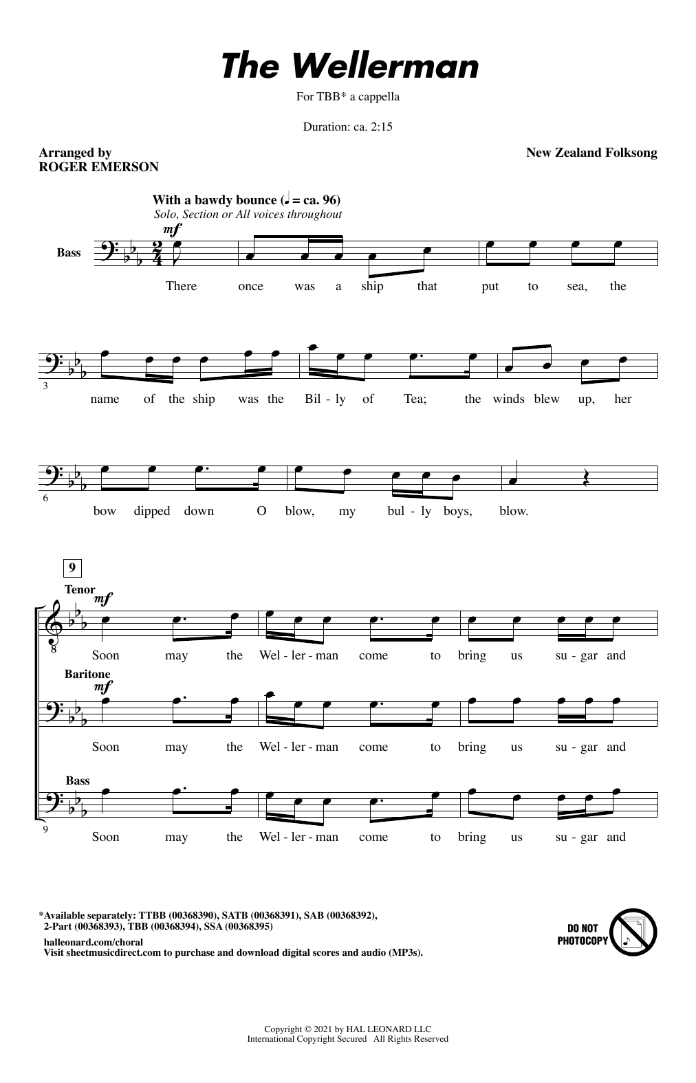 Produktgalerie: Seite 1 von 1 The Wellerman (arr. Roger Emerson), New Zealand Folksong, Chor