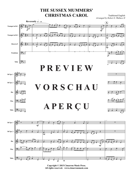 Produktgalerie: Seite 2 von 8 Sussex Mummers' (Christmas Carol) , ,  (Blechbläserquintett)