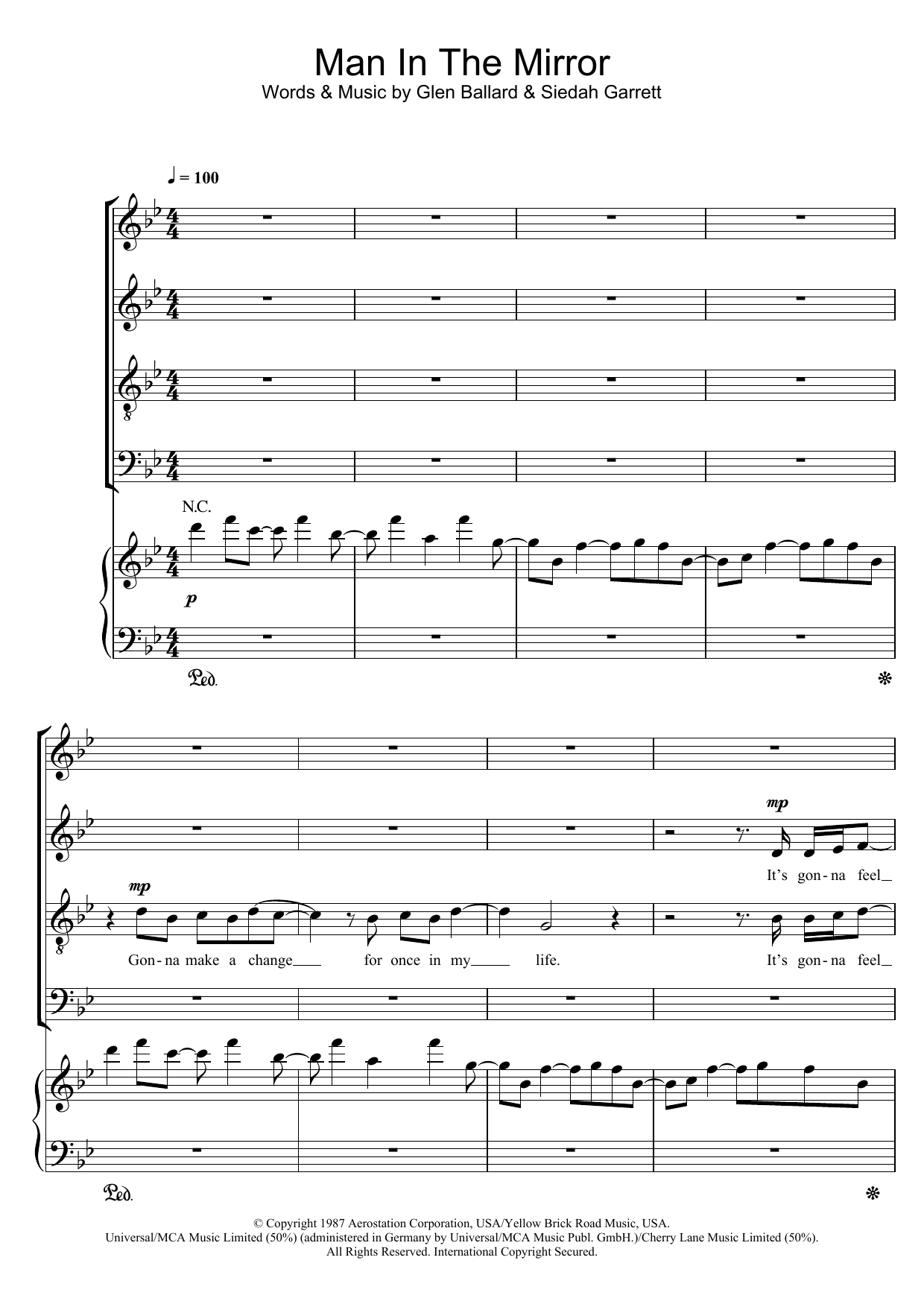 Product picture to: Man In The Mirror (arr. Jonathan Wikeley)