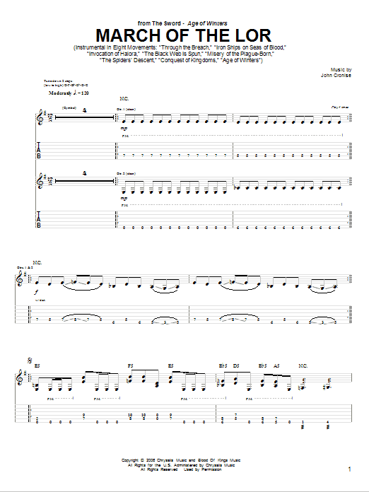 Produktgalerie: Seite 1 von 1 March Of The Lor, The Sword, Gitarre