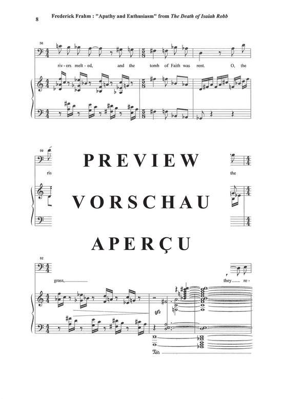 Product gallery: Page 9 of 13 Apathy et Enthusiasm from The Death of Isaiah Robb , , (baritone + piano)