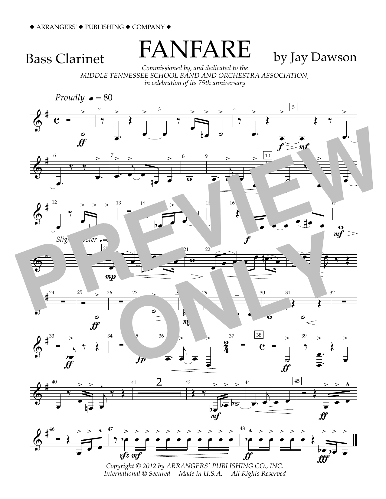 Product picture to: Fanfare - Bass Clarinet
