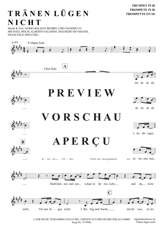 gallery: Tränen Lügen Nicht , Holm, Michael, (Trompete in B)