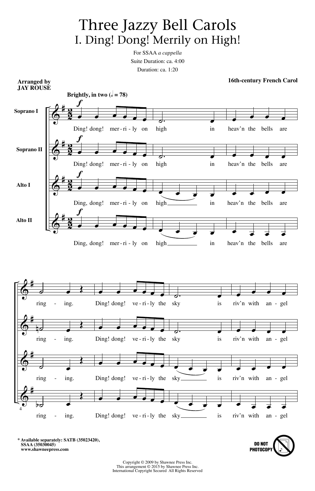 Produktgalerie: Seite 1 von 1 Three Jazzy Bell Carols, Jay Rouse, Chor