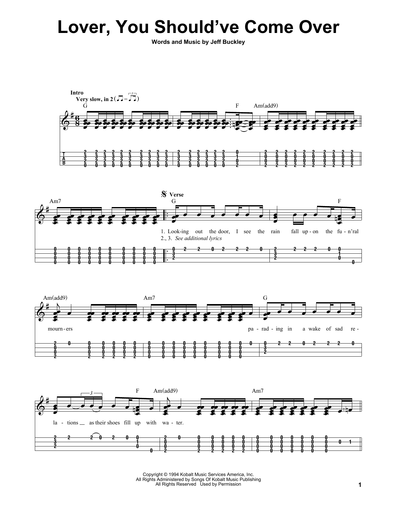 Produktgalerie: Seite 1 von 1 Lover, You Should've Come Over, Jeff Buckley, Ukulele