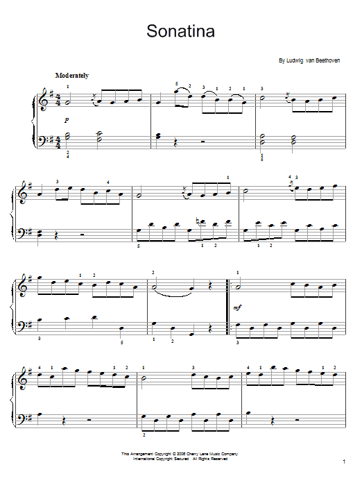 Product picture to: Piano Sonatina In G Major (First Movement Theme)