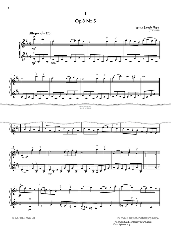 Product gallery: Page 1 of 1 Allegro, Op.8 No.5, Ignace Pleyel