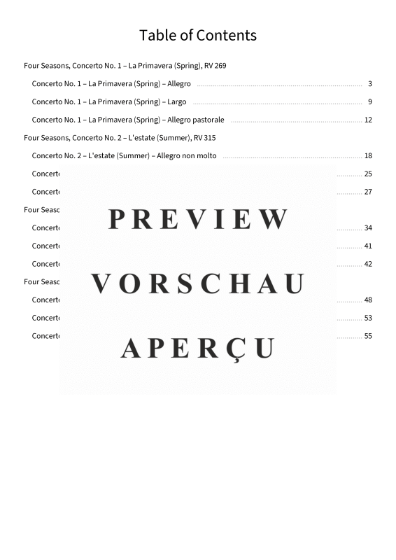 gallery: The Four Seasons - arranged for two violins, The Twiolins, (Geige)