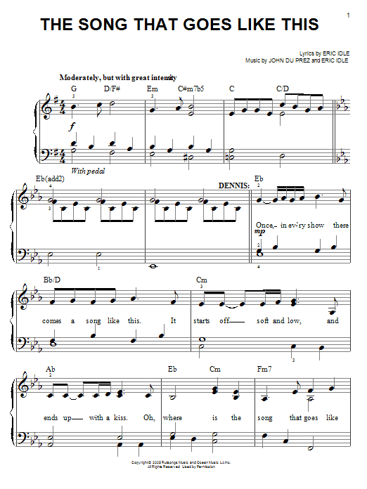 Produktbild zu: The Song That Goes Like This (from Monty Python's Spamalot)