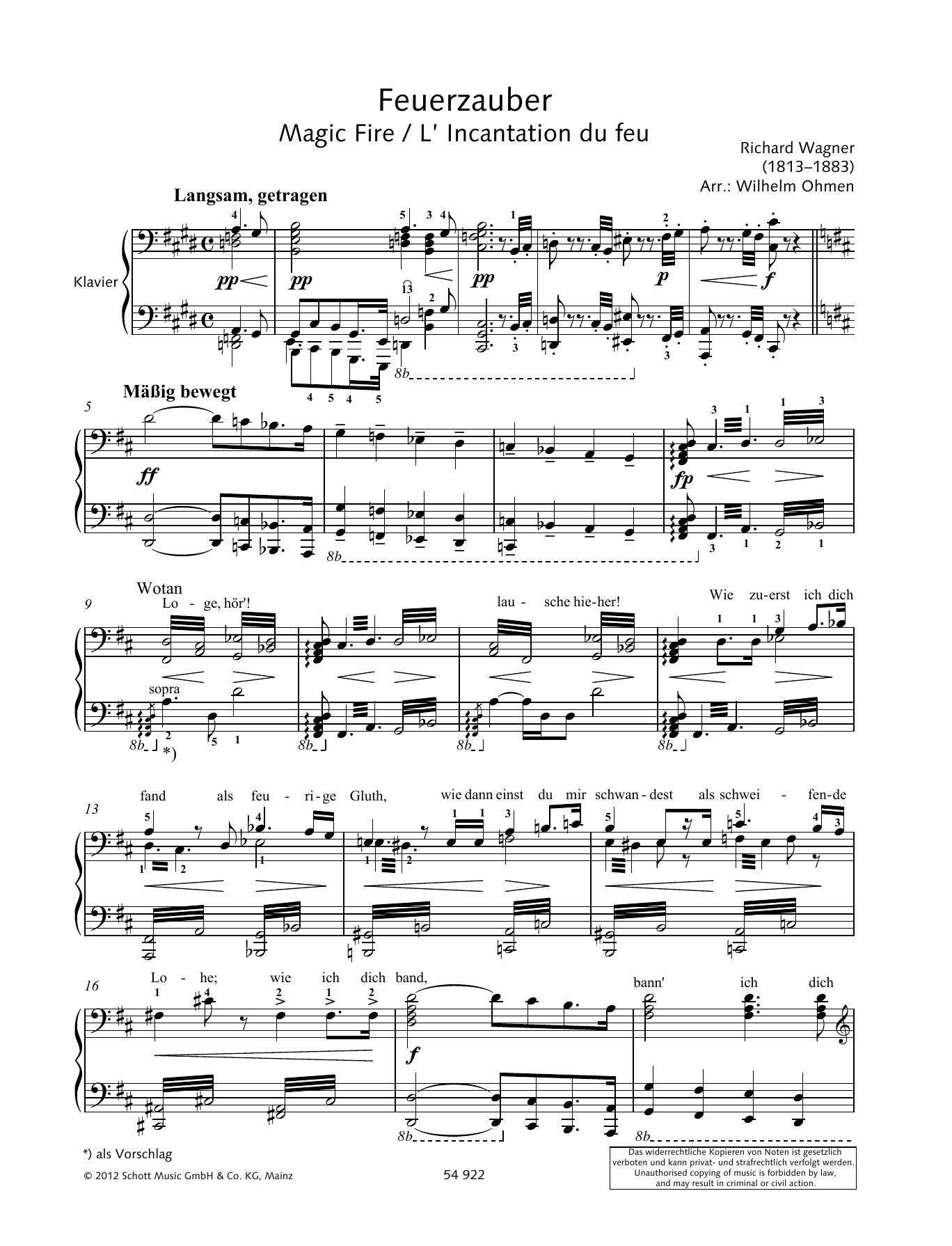 Product gallery: Page 1 of 1 Magic Fire, Richard Wagner
