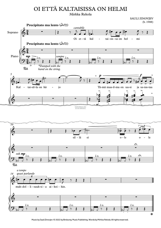 Produktgalerie: Seite 1 von 1 Mirkka Rekola Songs, Sauli Zinovjev, Gesang, Klavier