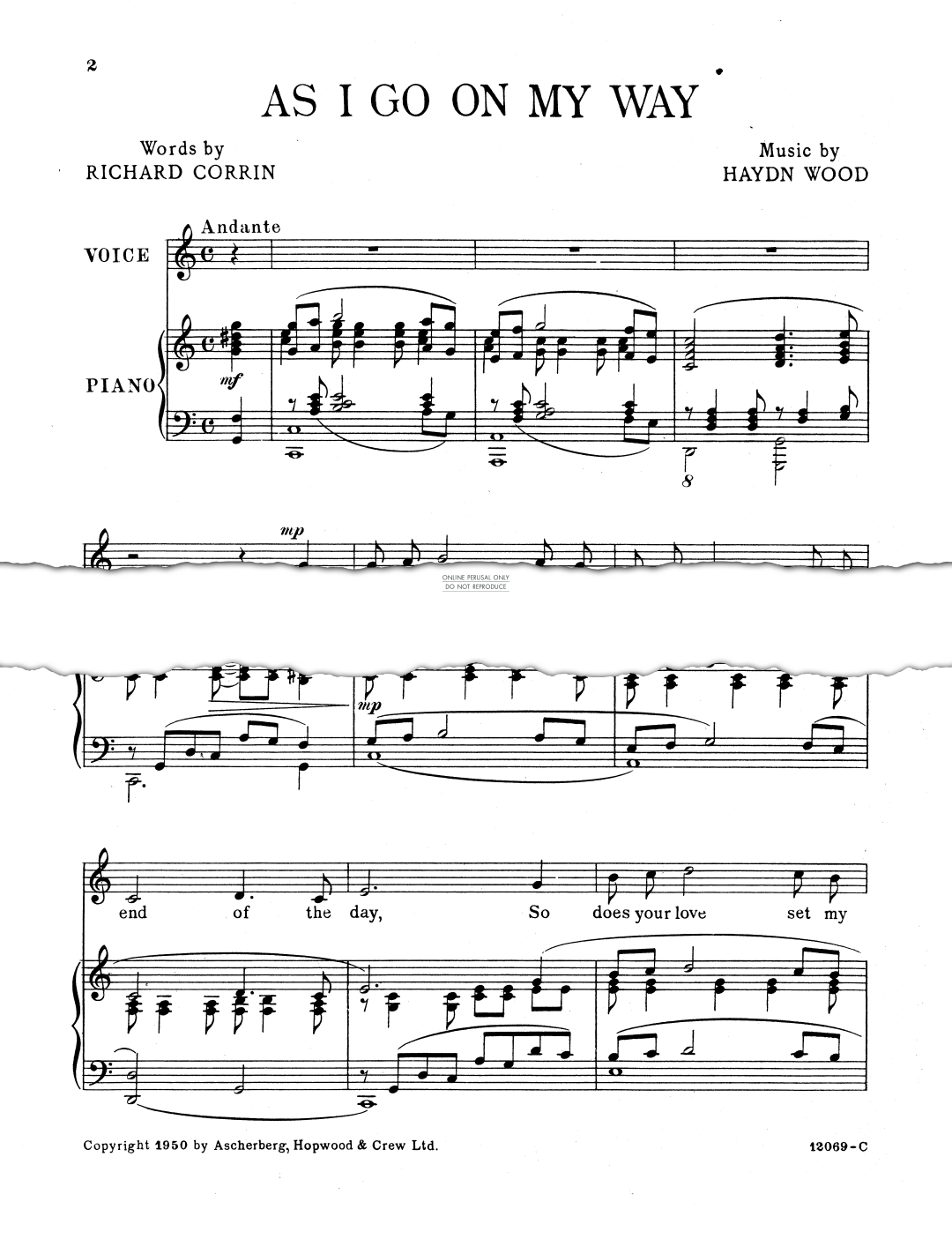 Produktgalerie: Seite 1 von 1 As I Go On My Way, Haydn Wood, Gesang, Klavier