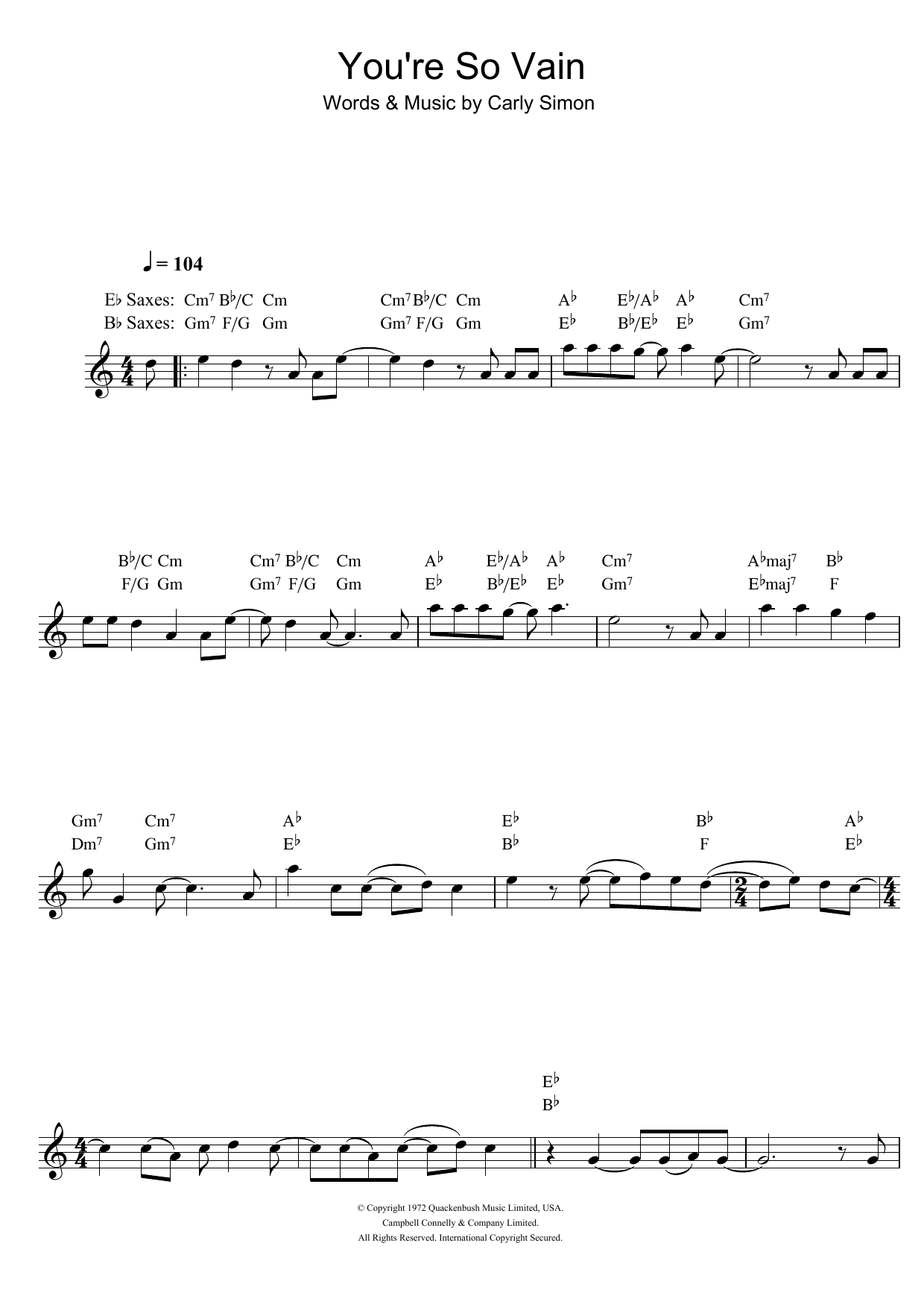 Product gallery: Page 1 of 1 You're So Vain, Carly Simon