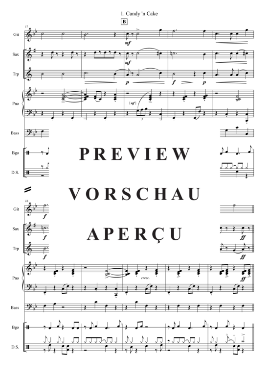 Produktgalerie: Seite 3 von 21 Candy ´n Cake , , (Combo Band + Alt Saxophon, Trompete)