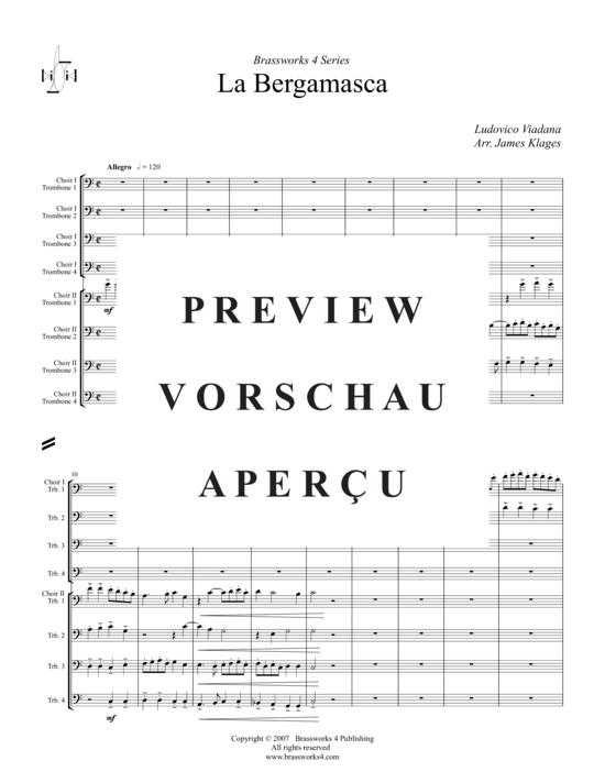 Product gallery: Page 2 of 21 La Bergamasca , , (Trombone Ensemble)