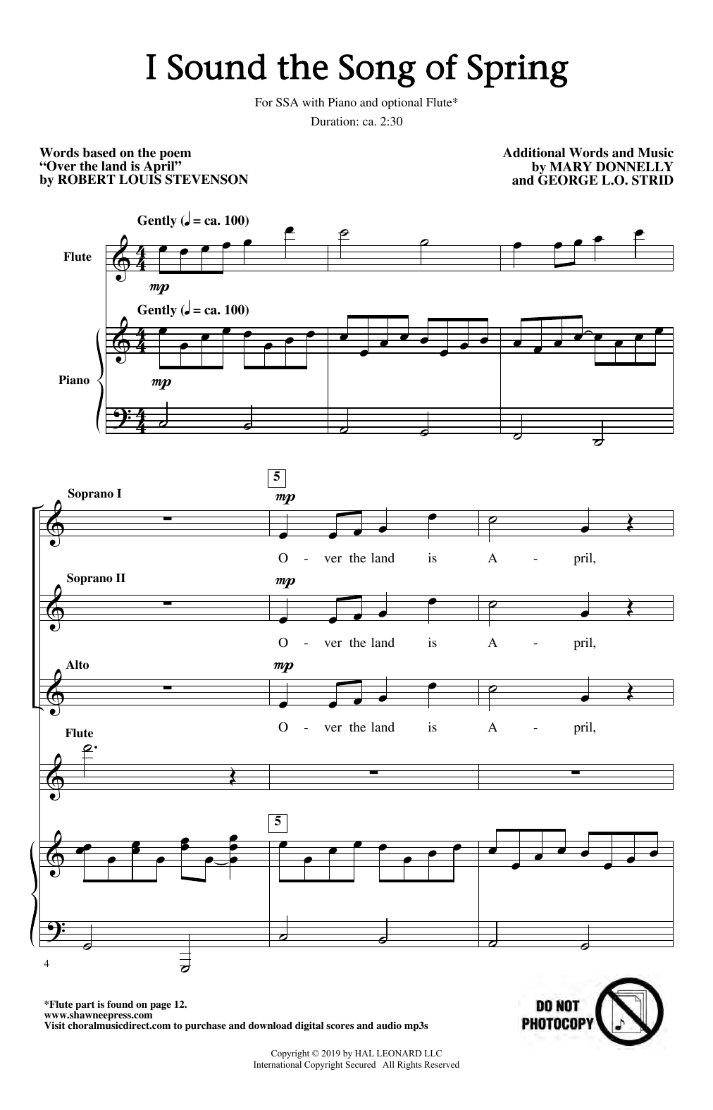 Product gallery: Page 1 of 1 I Sound The Song Of Spring, Robert Louis Stevenson