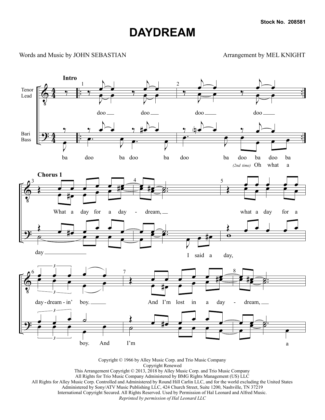 Product picture to: Daydream (arr. Mel Knight)