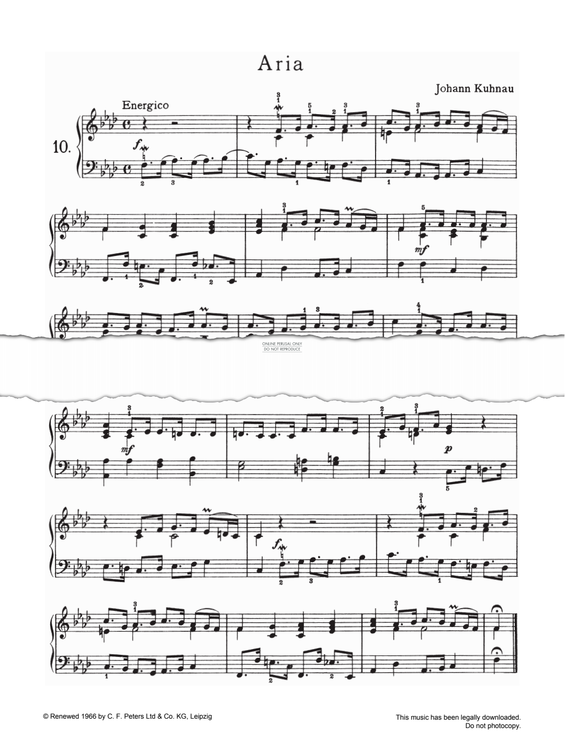 Produktgalerie: Seite 1 von 1 Aria, Johann Kuhnau, Klavier