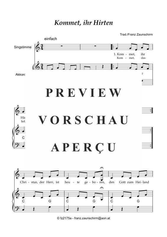 Product gallery: Page 2 of 4 Kommet ihr Hirten, , Accordion and vocals