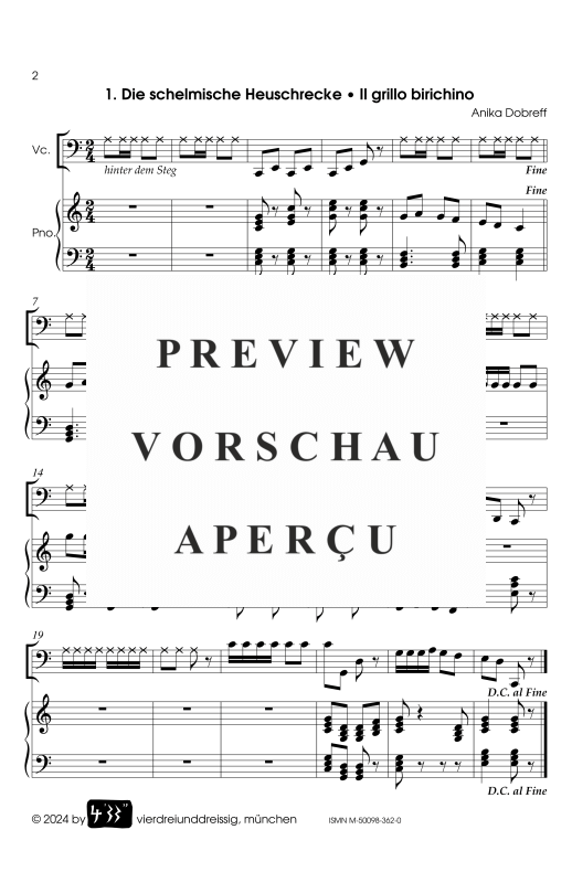 gallery: Fünf kleine Insekten, , Violoncello und Klavier