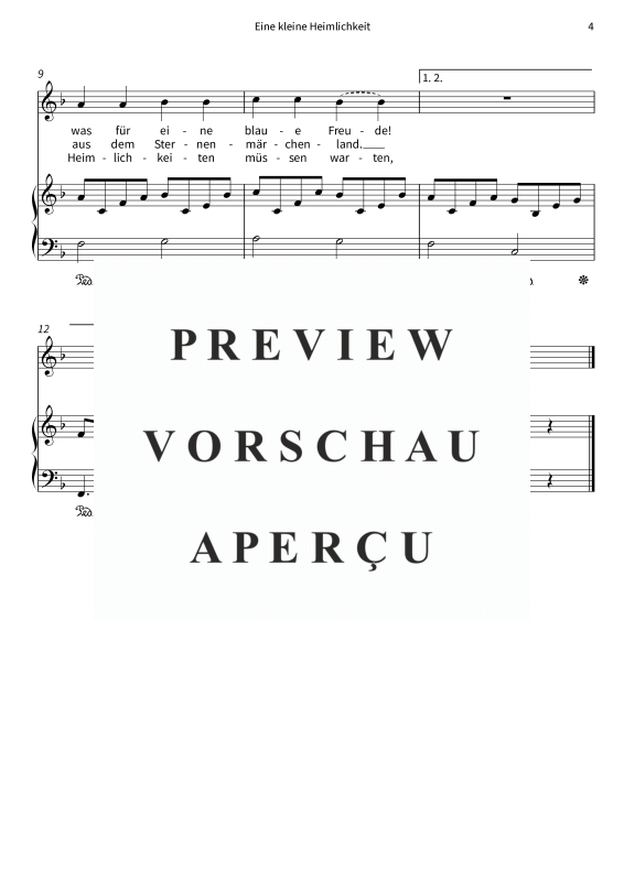 Produktgalerie: Seite 6 von 6 Eine kleine Heimlichkeit, , Gesang und Klavier