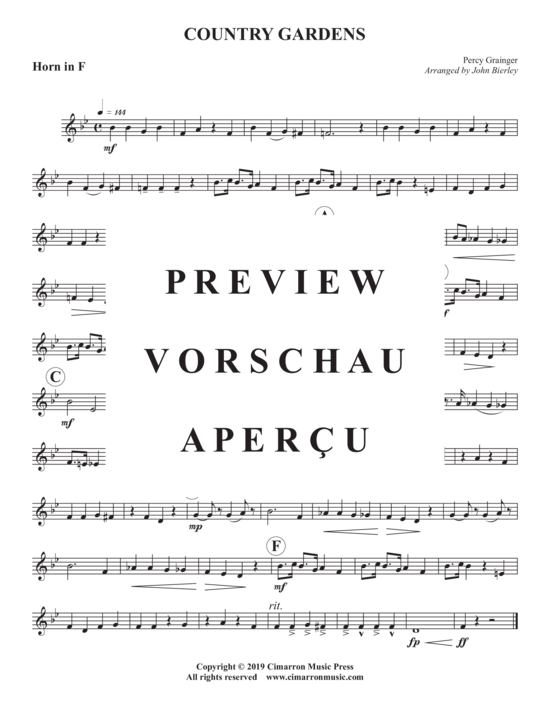 Produktgalerie: Seite 9 von 11 Country Gardens , , (Blechbläser Quintett)